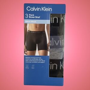 Calvin Klein Men's Micro Mesh Boxer Briefs Underwear Moisture Wicking 3 Pairs